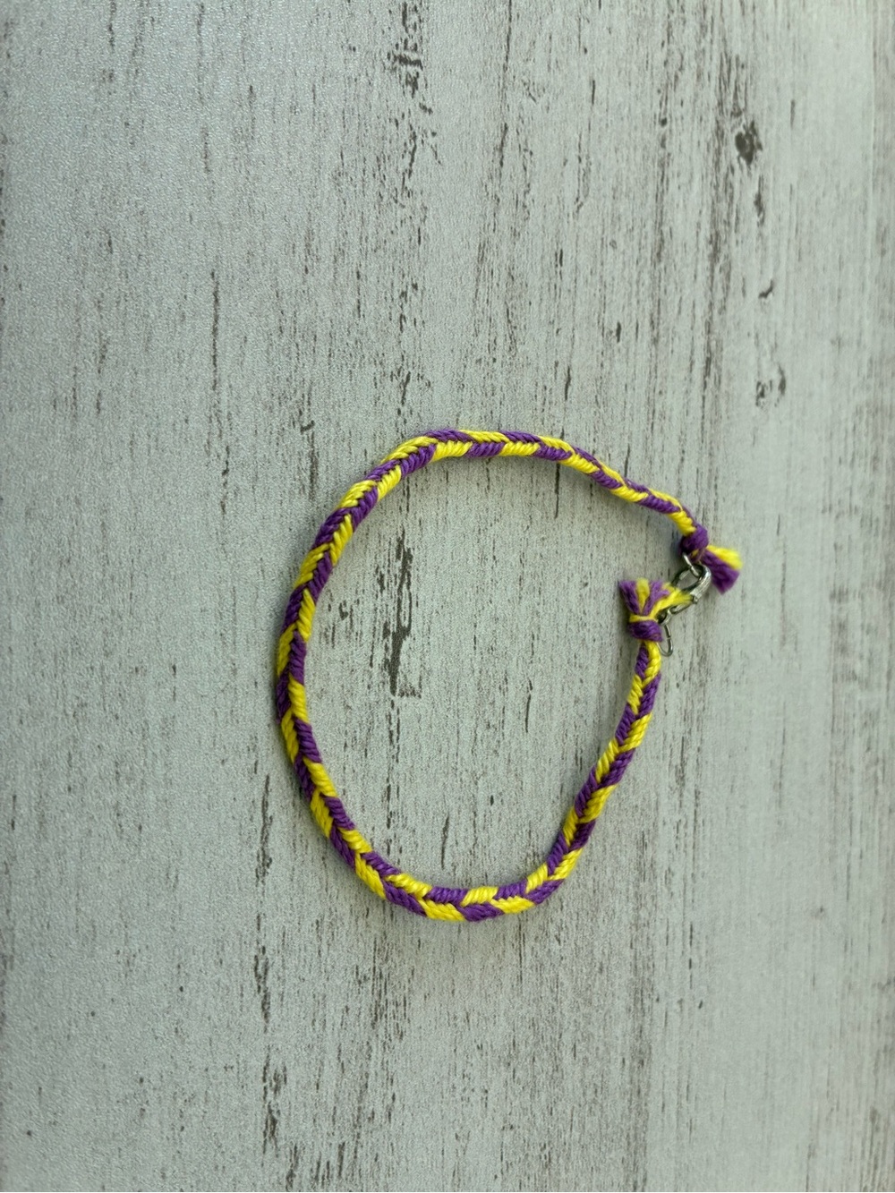 Purple & Yellow Braided Bracelet - Handmade Style